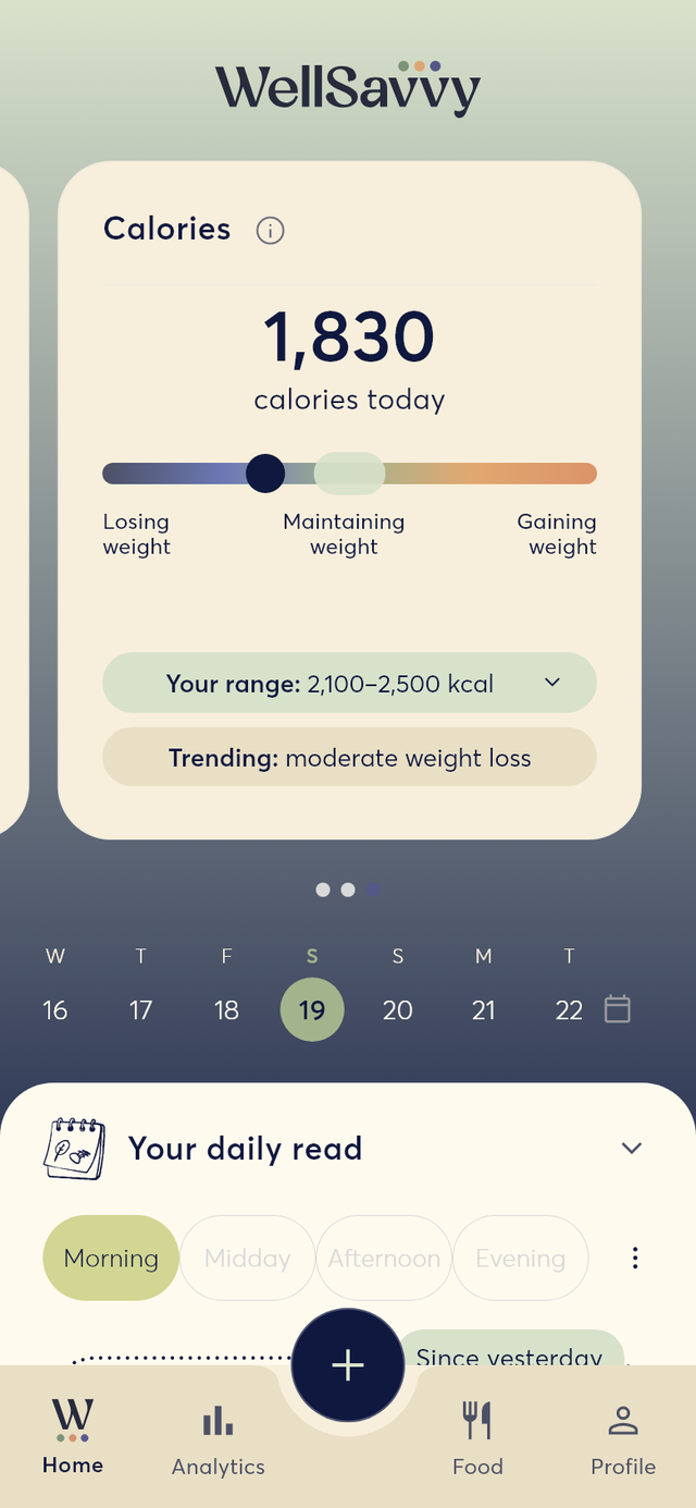 Calories as gentle context