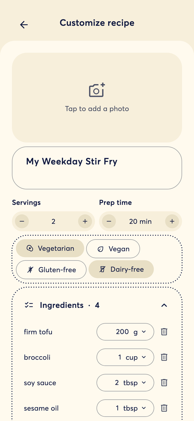 adjusting a recipe to your taste